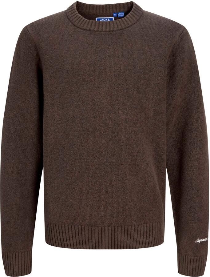 JACK & JONES JUNIOR oversized gebreide trui donkerbruin