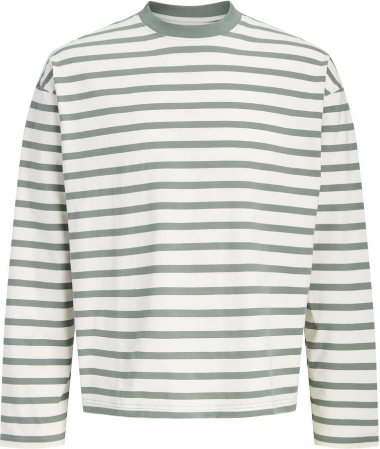 JACK & JONES JUNIOR oversized gestreepte longsleeve met backprint groen