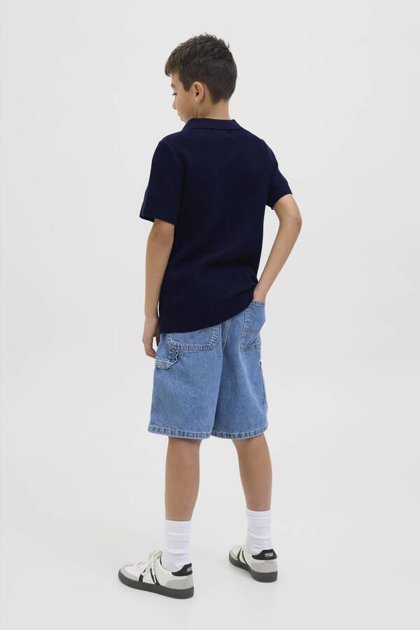 JACK & JONES JUNIOR polo donkerblauw fijn gebreid - Foto 2