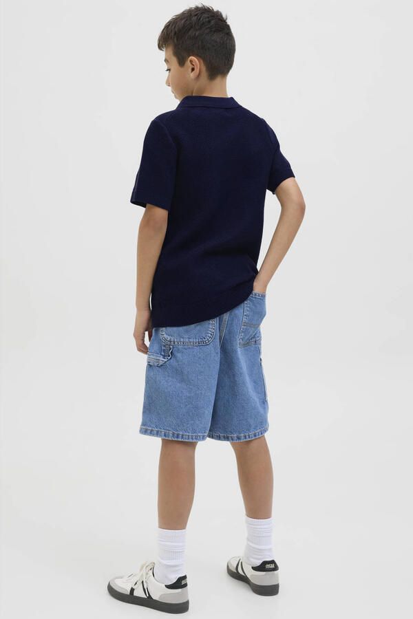 JACK & JONES JUNIOR polo donkerblauw fijn gebreid - Foto 2