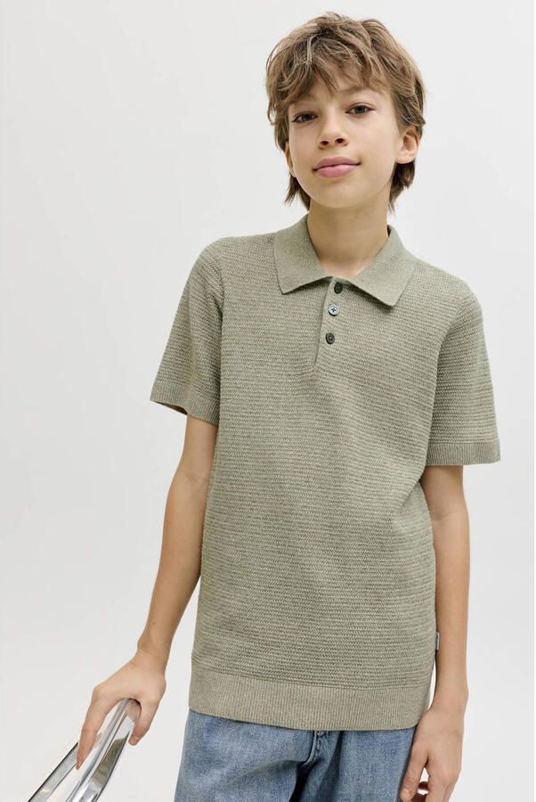 JACK & JONES JUNIOR polo groen gebreid - Foto 2
