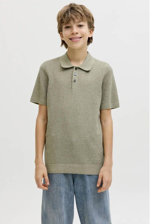 JACK & JONES JUNIOR polo groen gebreid