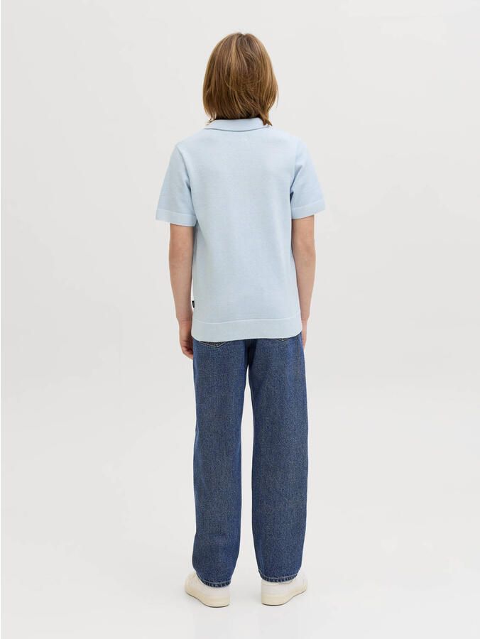 JACK & JONES JUNIOR polo lichtblauw fijn gebreid - Foto 3