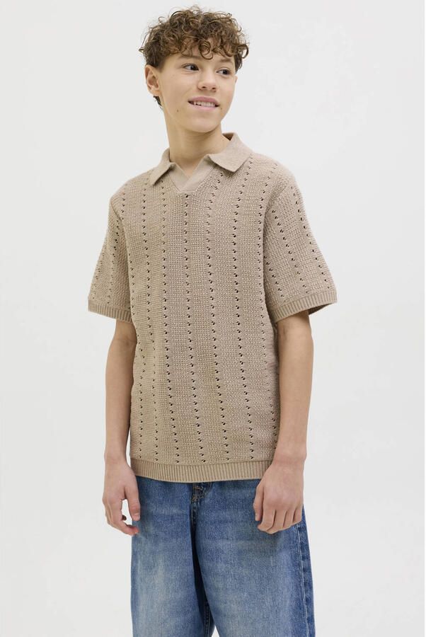 JACK & JONES JUNIOR polo lichtbruin gebreid - Foto 2