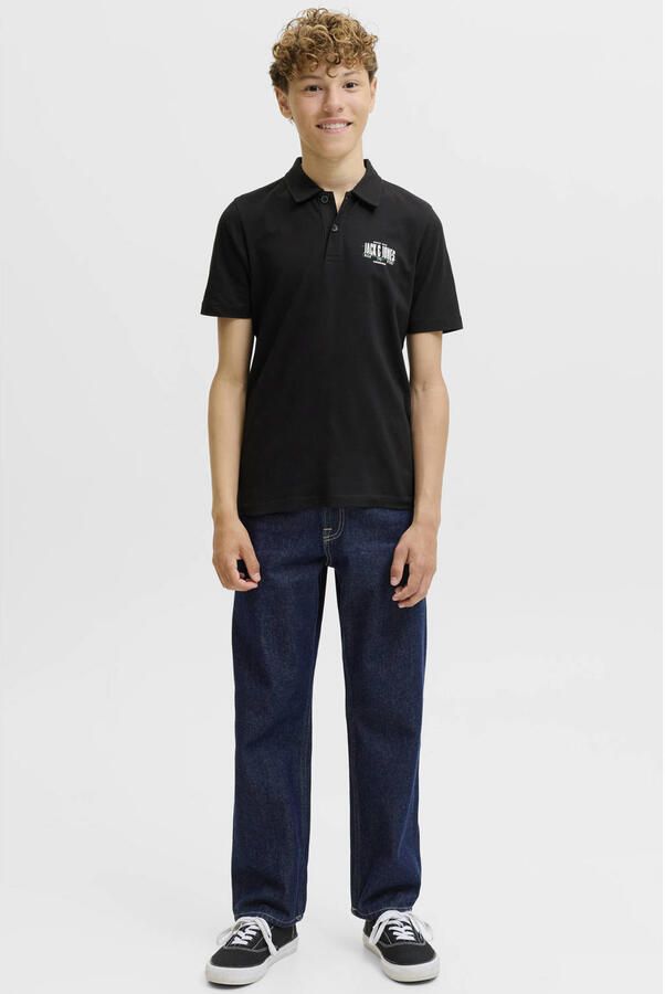 JACK & JONES JUNIOR polo met print zwart - Foto 2