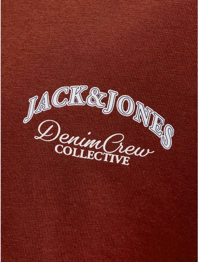 JACK & JONES JUNIOR rechtvallend T-shirt met backprint rood Jongens Katoen Ronde hals - Foto 2