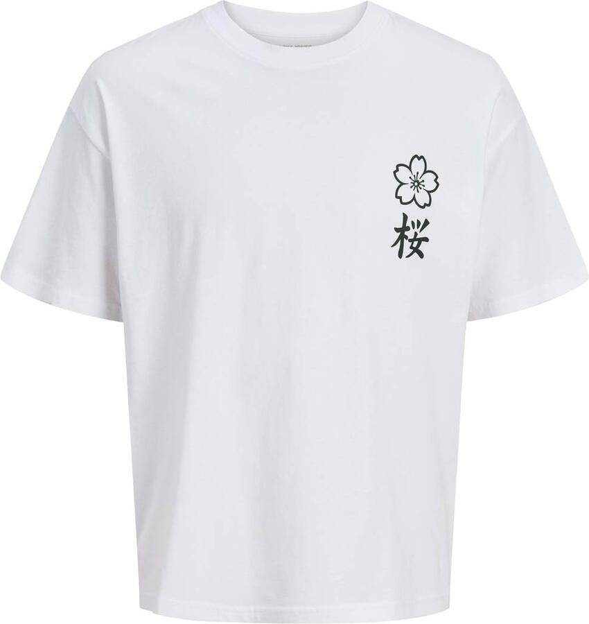 JACK & JONES JUNIOR rechtvallend T-shirt met backprint wit