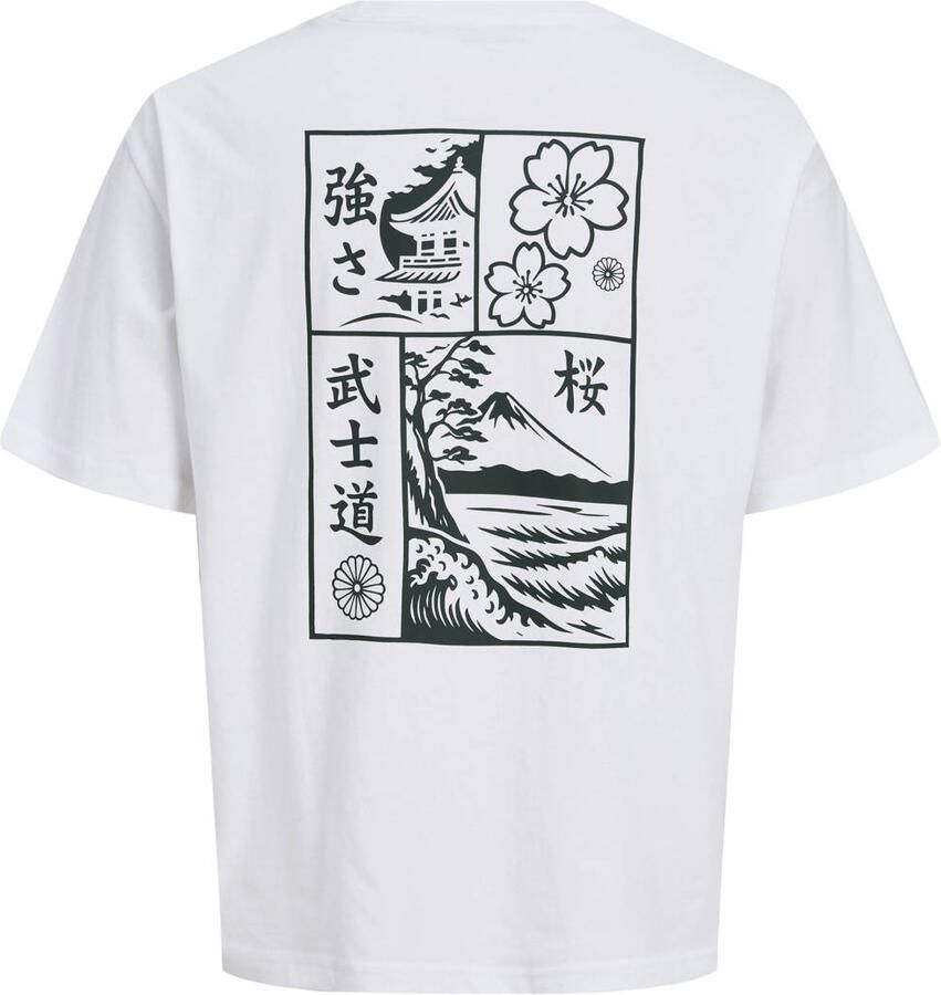 JACK & JONES JUNIOR rechtvallend T-shirt met backprint wit - Foto 2