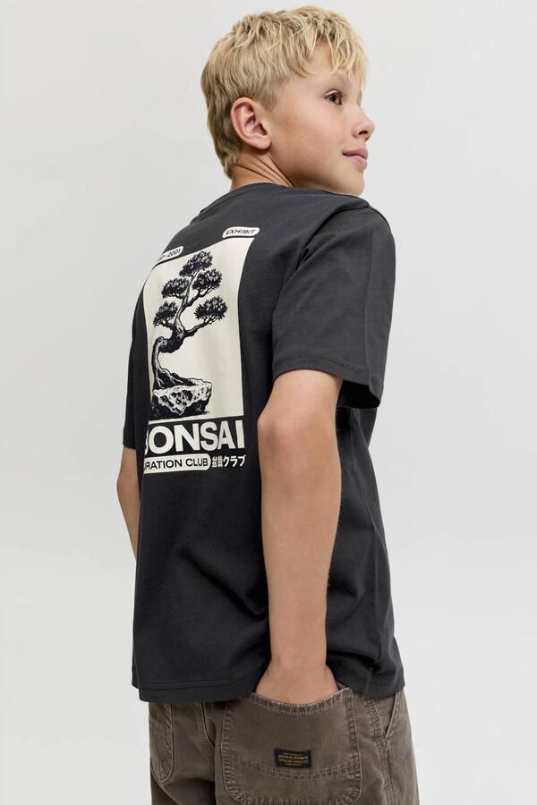 JACK & JONES JUNIOR rechtvallend T-shirt met backprint zwart - Foto 2