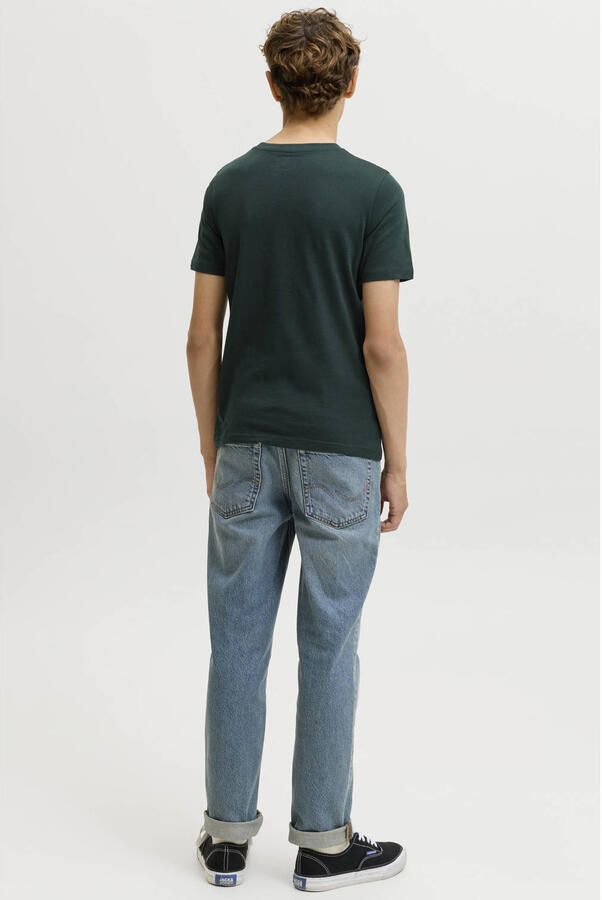 JACK & JONES JUNIOR rechtvallend T-shirt met logo petrol - Foto 2