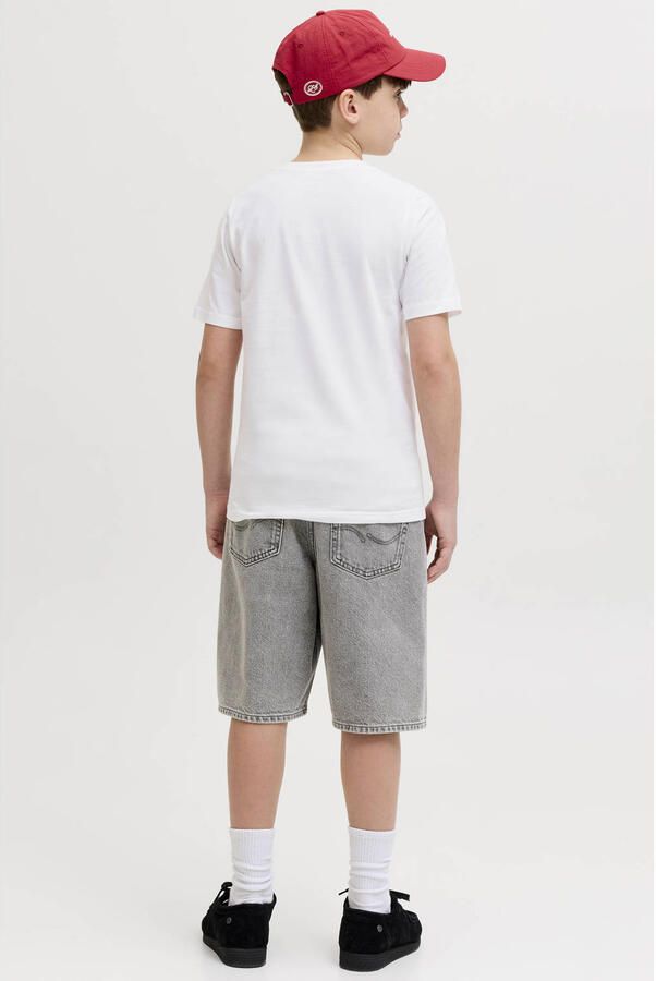 JACK & JONES JUNIOR rechtvallend T-shirt met logo wit - Foto 3