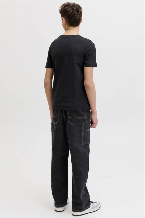 JACK & JONES JUNIOR rechtvallend T-shirt met logo zwart - Foto 3