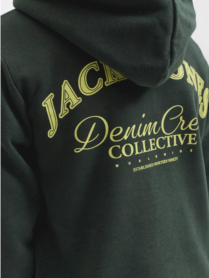 JACK & JONES JUNIOR rechtvallende hoodie met backprint donkergroen - Foto 2