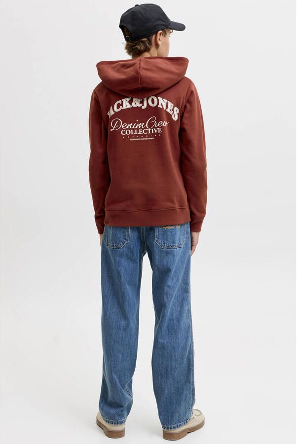 JACK & JONES JUNIOR rechtvallende hoodie met backprint rood - Foto 2