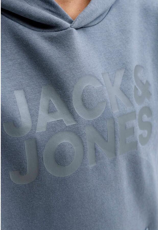 JACK & JONES JUNIOR rechtvallende hoodie met logo grijsblauw - Foto 2