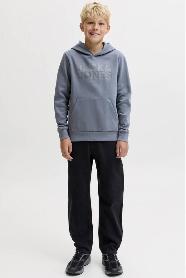JACK & JONES JUNIOR rechtvallende hoodie met logo grijsblauw Sweater - Foto 2
