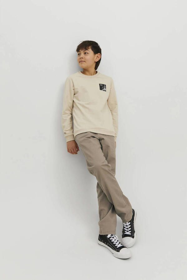 Jack & jones JUNIOR regular fit broek JPSTMARCO JJDAVE beige Jongens Stretchkatoen 134 - Foto 2