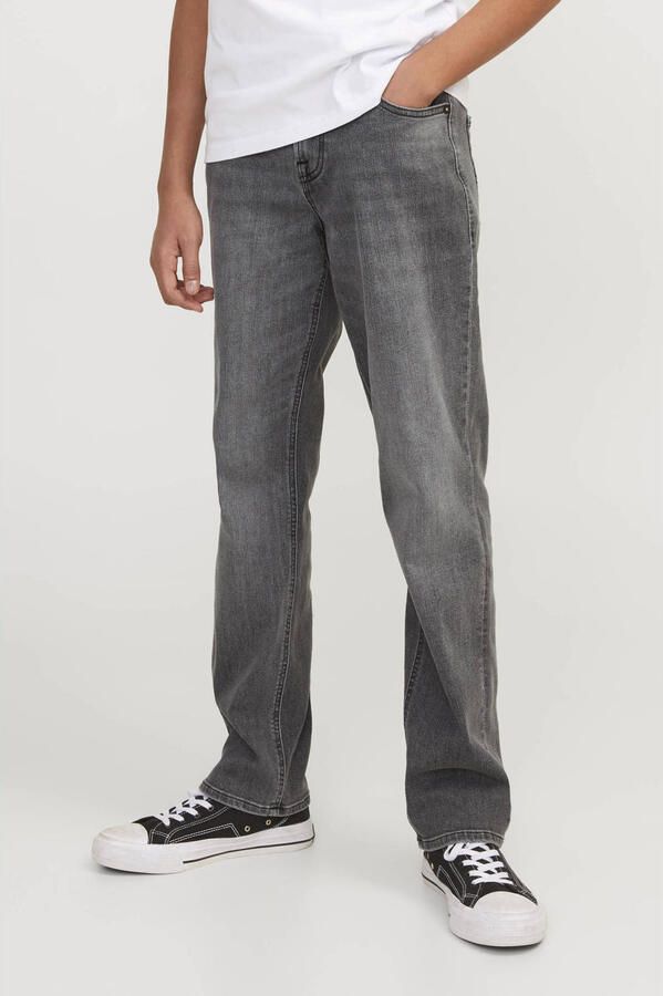 Jack & jones JUNIOR regular fit jeans JJICLARK grey denim Grijs Jongens Stretchdenim 152 - Foto 3