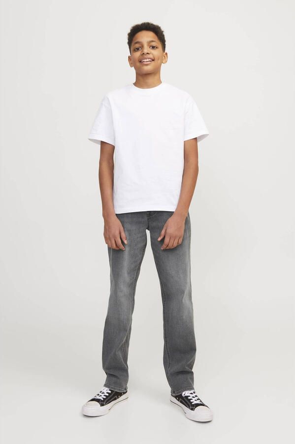 Jack & jones JUNIOR regular fit jeans JJICLARK grey denim Grijs Jongens Stretchdenim 152 - Foto 2