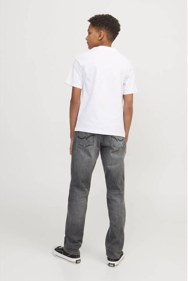 Jack & jones JUNIOR regular fit jeans JJICLARK grey denim Grijs Jongens Stretchdenim 128 - Foto 3