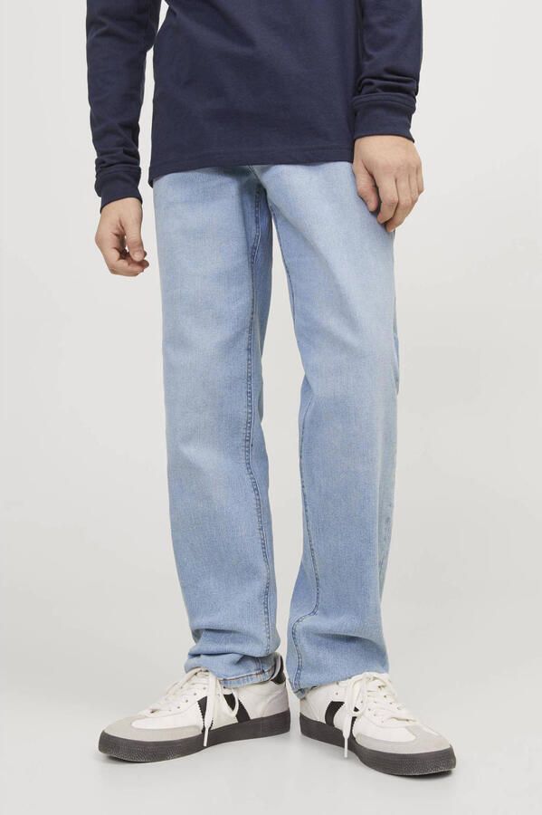 Jack & jones JUNIOR regular fit jeans JJICLARK light blue denim Blauw Jongens Stretchdenim 128