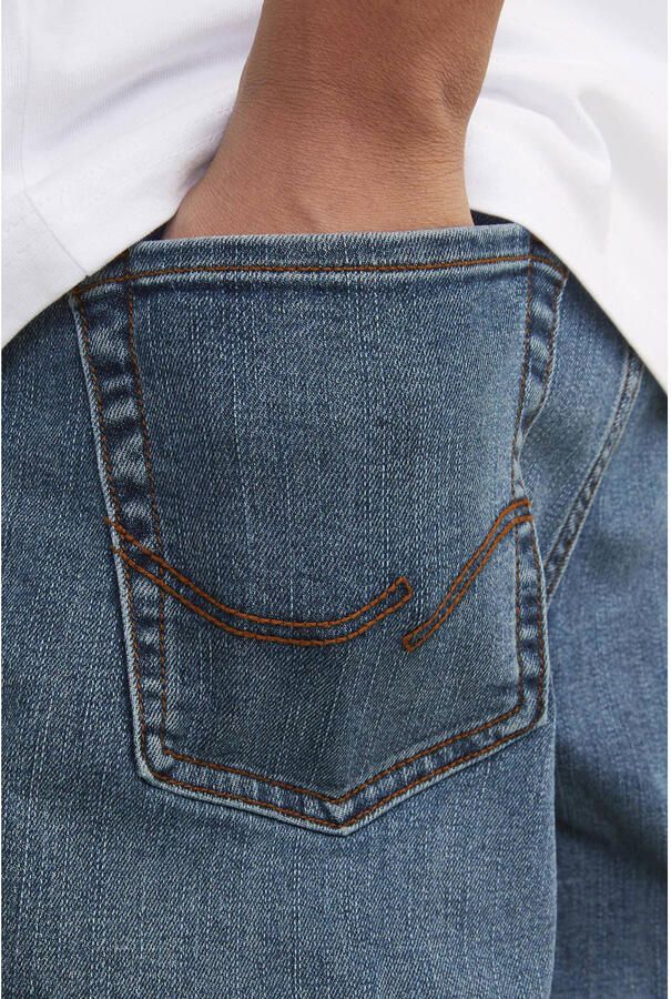 Jack & jones JUNIOR regular jeans JJICLARK medium blue denim Blauw Jongens Stretchdenim 134