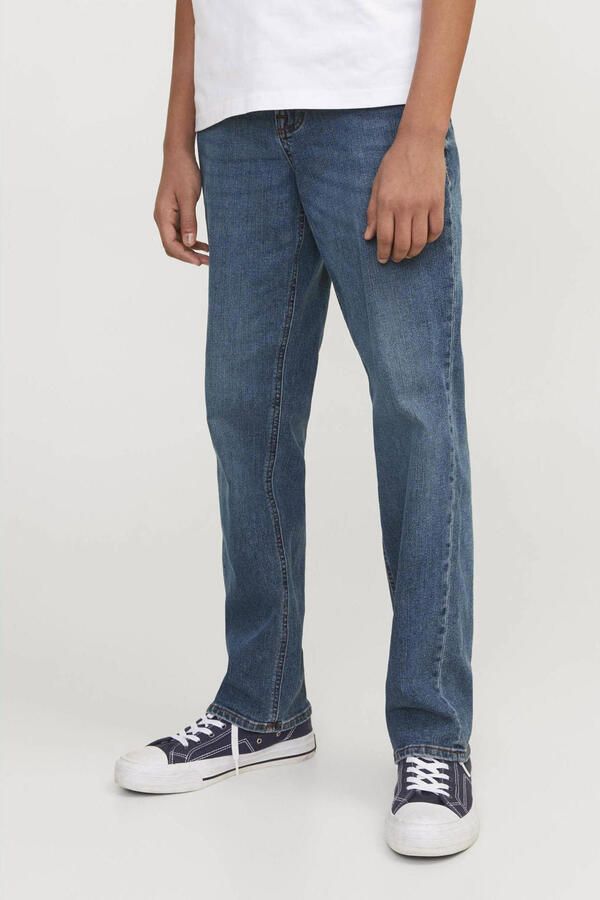 Jack & jones JUNIOR regular jeans JJICLARK medium blue denim Blauw Jongens Stretchdenim 134