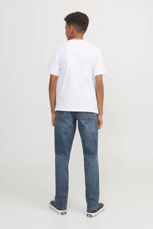 Jack & jones JUNIOR regular jeans JJICLARK medium blue denim Blauw Jongens Stretchdenim 134 - Foto 3