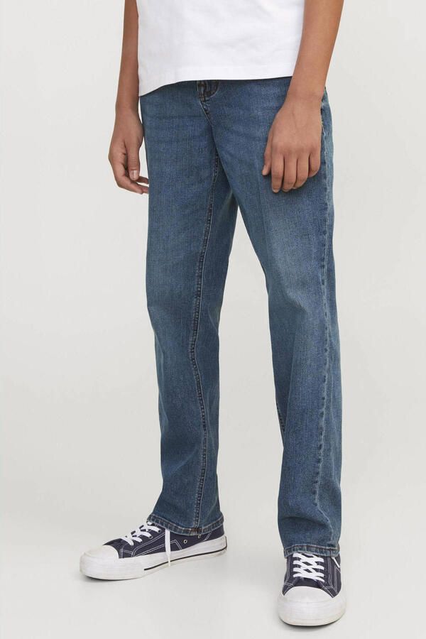 Jack & jones JUNIOR regular jeans JJICLARK medium blue denim Blauw Jongens Stretchdenim 134 - Foto 3