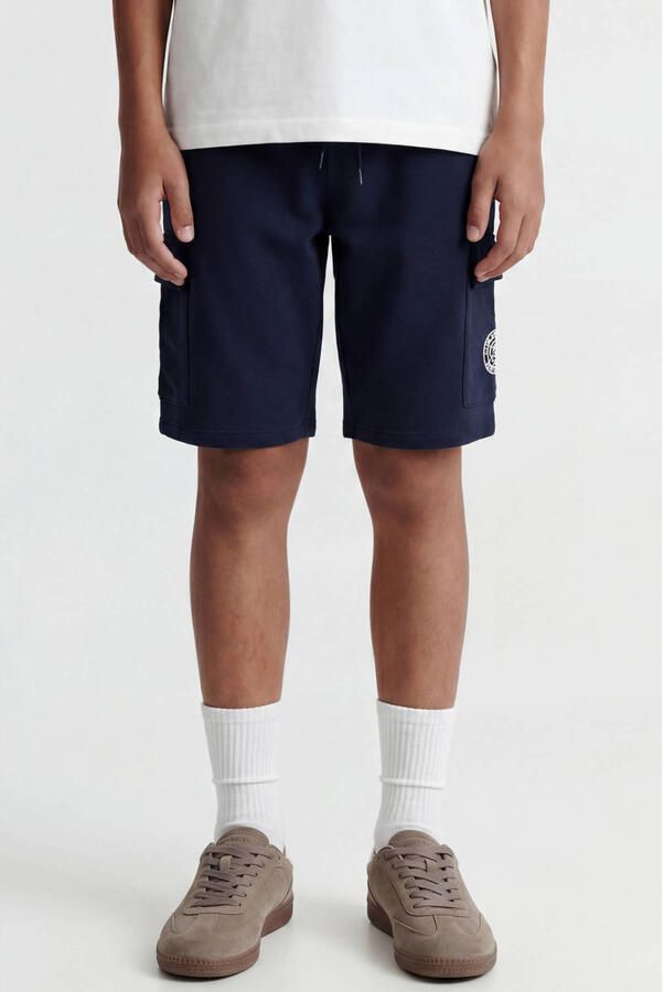 JACK & JONES JUNIOR regular sweatshort donkerblauw