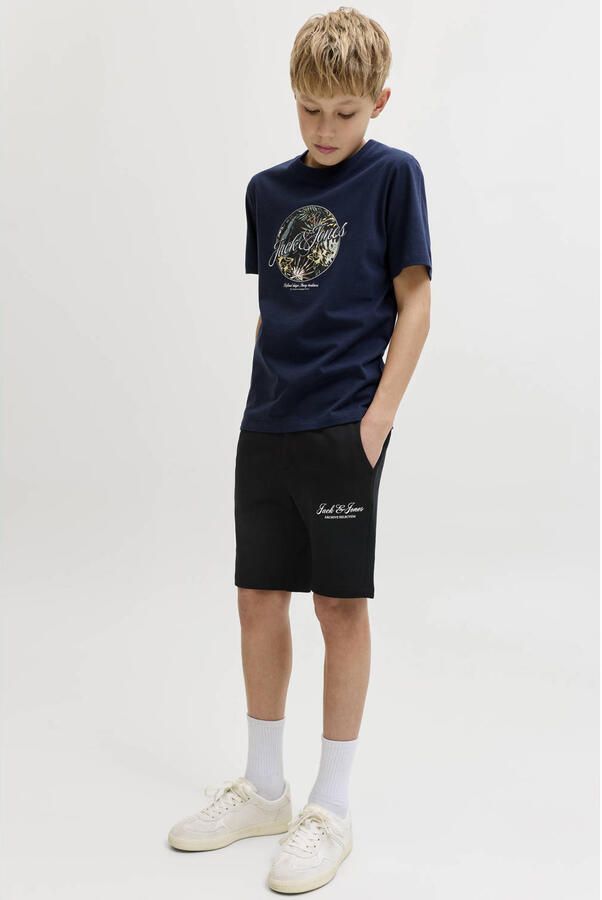 JACK & JONES JUNIOR regular waist sweatshort zwart - Foto 2