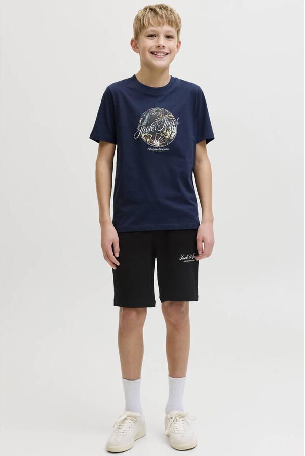 JACK & JONES JUNIOR regular waist sweatshort zwart - Foto 3