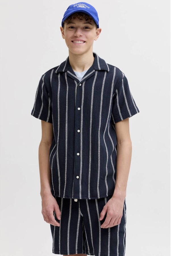 JACK & JONES JUNIOR relaxed casual overhemd donkerblauw - Foto 3