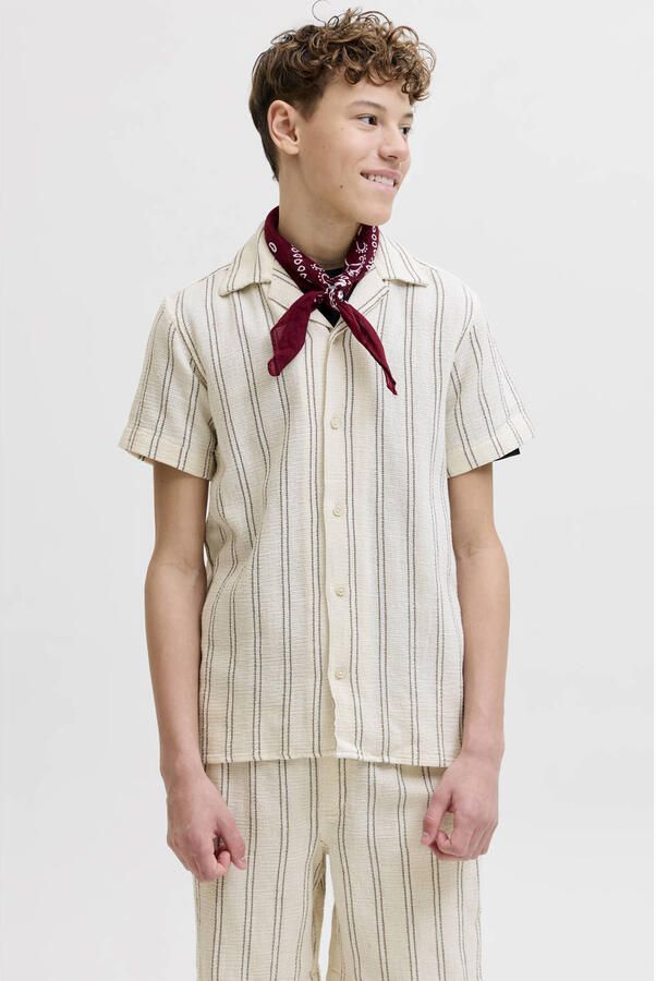 JACK & JONES JUNIOR relaxed casual overhemd ecru