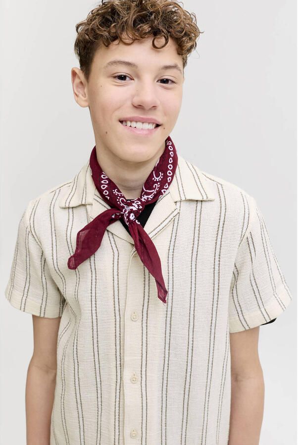 JACK & JONES JUNIOR relaxed casual overhemd ecru Jongens Katoen Widespread - Foto 3