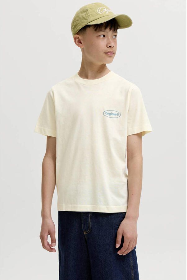 JACK & JONES JUNIOR relaxed fit T-shirt met backprint ecru