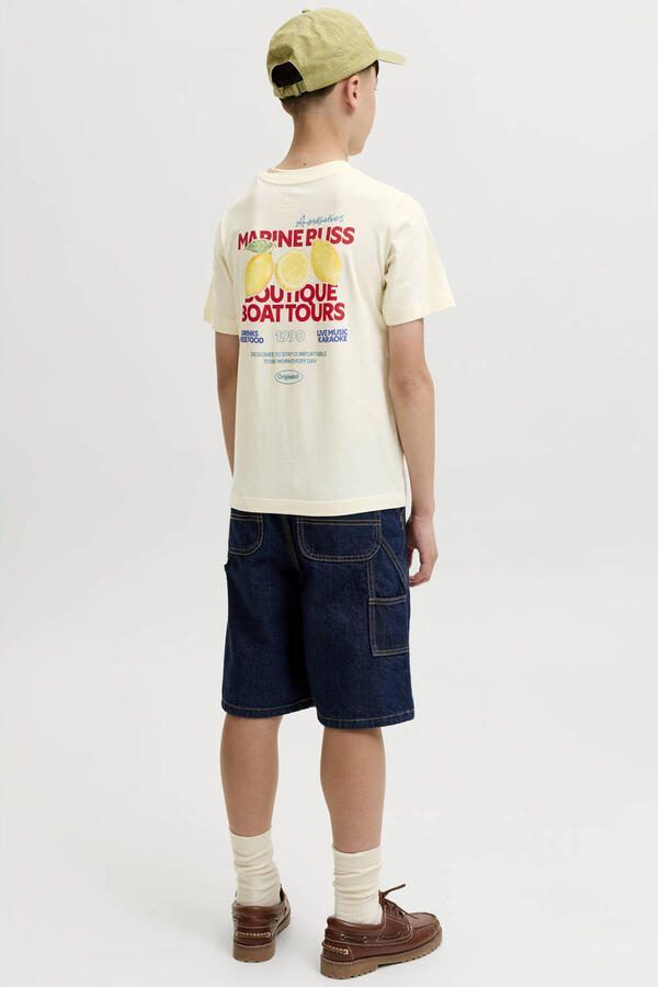 JACK & JONES JUNIOR relaxed fit T-shirt met backprint ecru - Foto 2