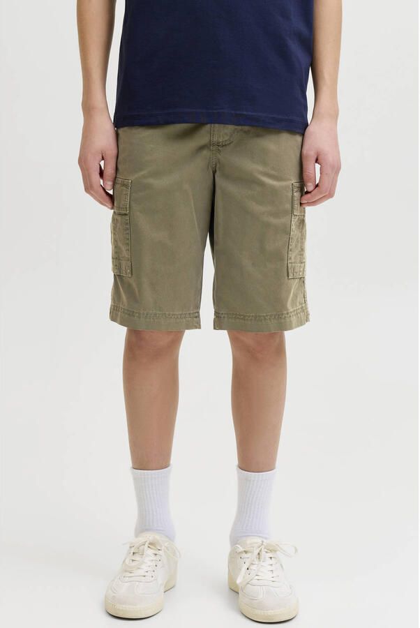 JACK & JONES JUNIOR relaxed high waist cargo short olijfgroen