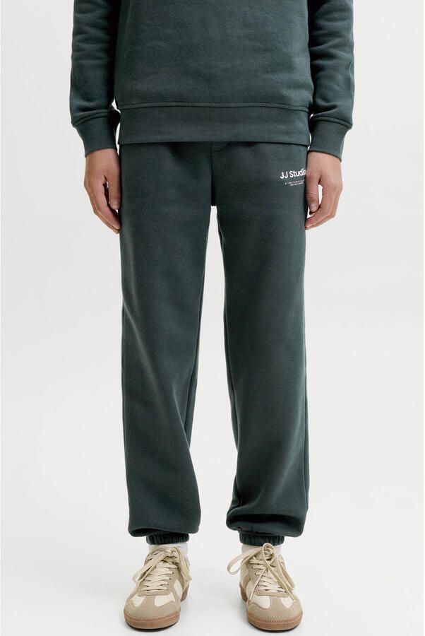 JACK & JONES JUNIOR relaxed regular waist joggingbroek donkergroen