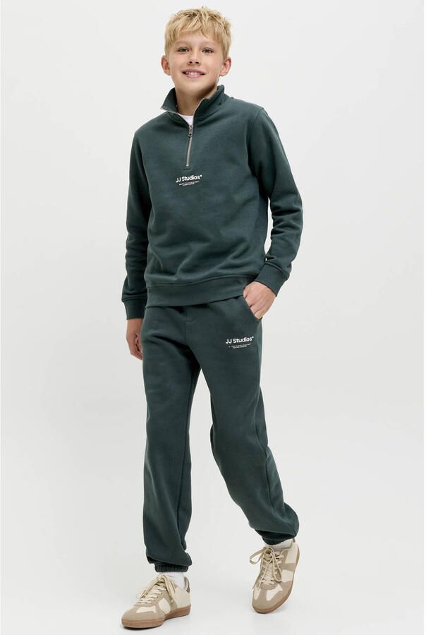 JACK & JONES JUNIOR relaxed regular waist joggingbroek donkergroen - Foto 2