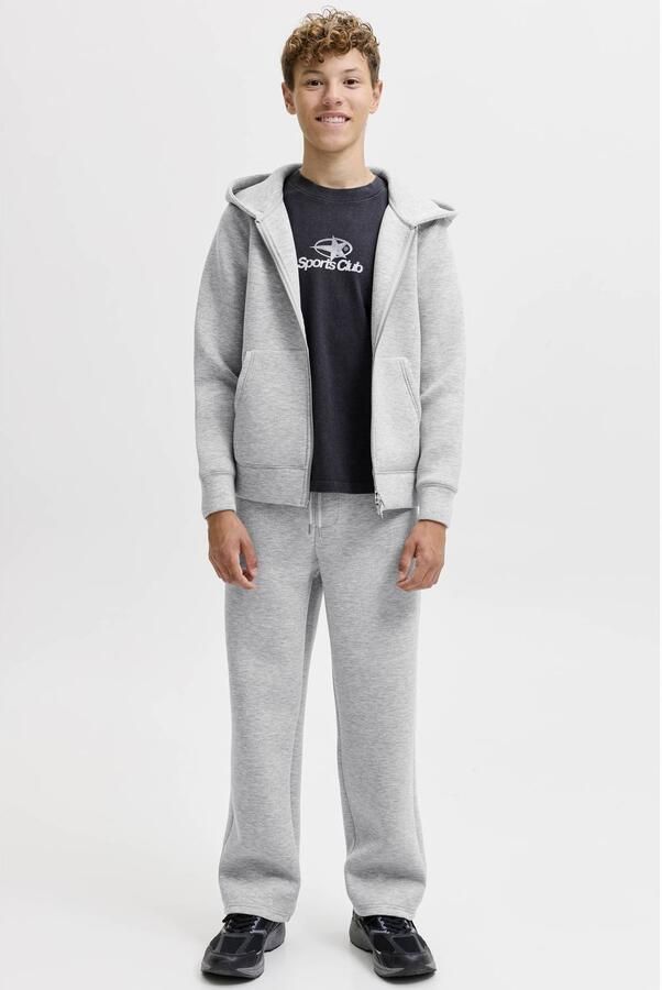 JACK & JONES JUNIOR scuba sweatpants grijs melange Broek Effen - Foto 3