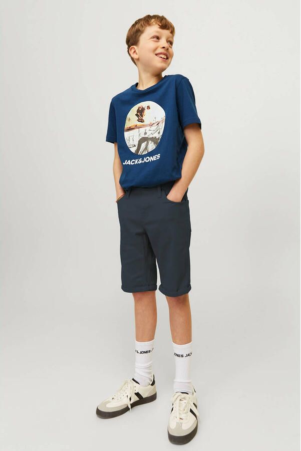 Jack & jones JUNIOR short JPSTRICK donkerblauw Korte broek Jongens Stretchkatoen 176 - Foto 3