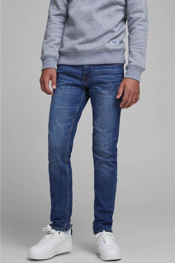 Jack & jones JUNIOR slim fit jeans JJIGLENN stonewashed Blauw Jongens Stretchdenim 140 - Foto 3