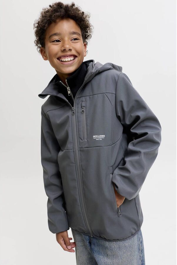 JACK & JONES JUNIOR softshell jas antraciet