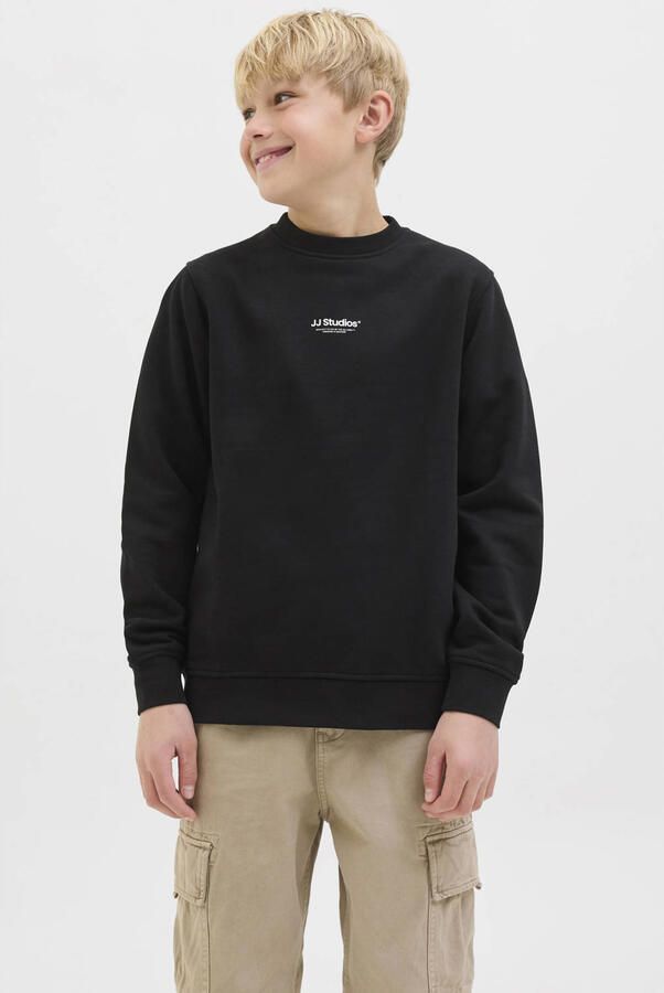 JACK & JONES JUNIOR sweat sweater met tekst zwart