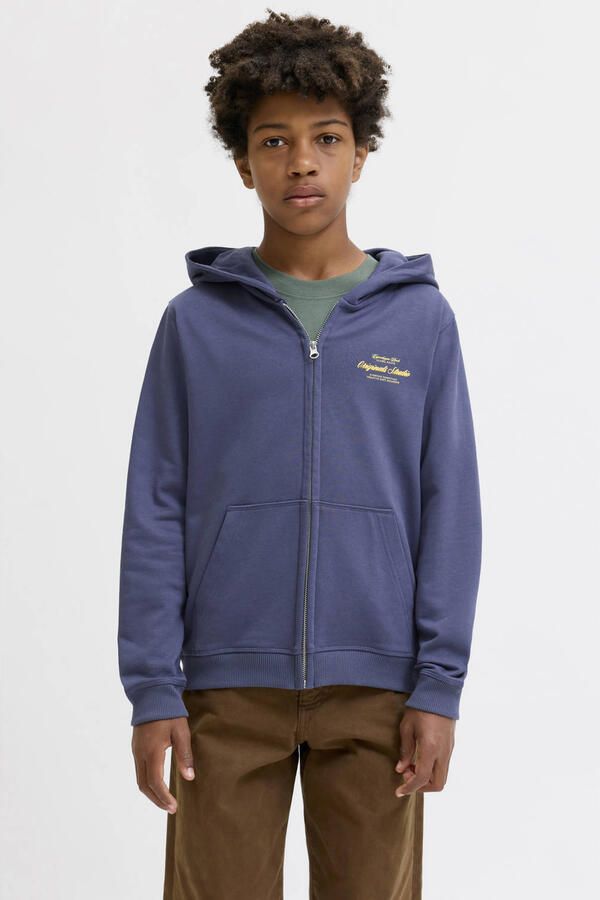 JACK & JONES JUNIOR sweat sweatvest met backprint blauw