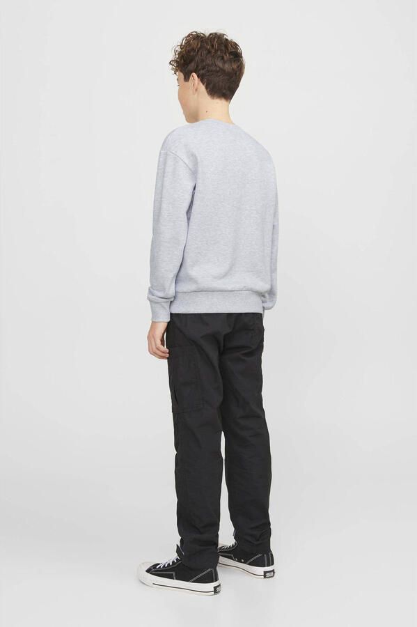 Jack & jones JUNIOR sweater JJEJOSH met tekst grijs groen Tekst 116 - Foto 2