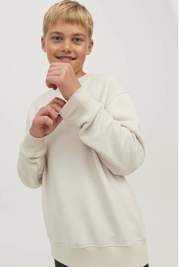 Jack & jones JUNIOR sweater JORVESTERBRO met tekst offwhite Ecru Tekst 176 - Foto 3