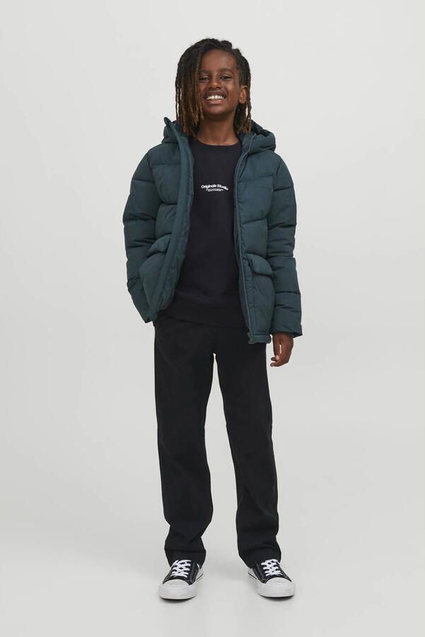 Jack & jones JUNIOR sweater JORVESTERBRO met tekst zwart Ecru Tekst 128 - Foto 3