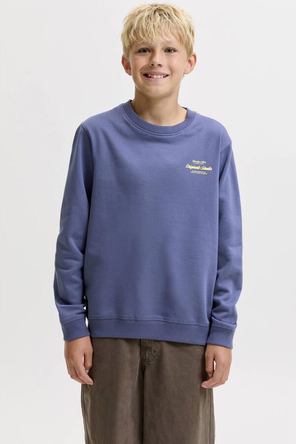 JACK & JONES JUNIOR sweater met backprint blauw